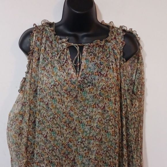 Zadig & Voltaire Reef print sheer chiffon silk dress M - Picture 5 of 16
